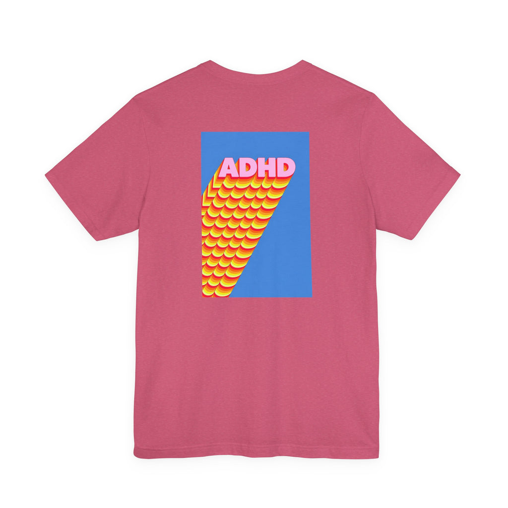Adult Unisex ADHD Graphic T-Shirt, Colorful Neurodiversity Design