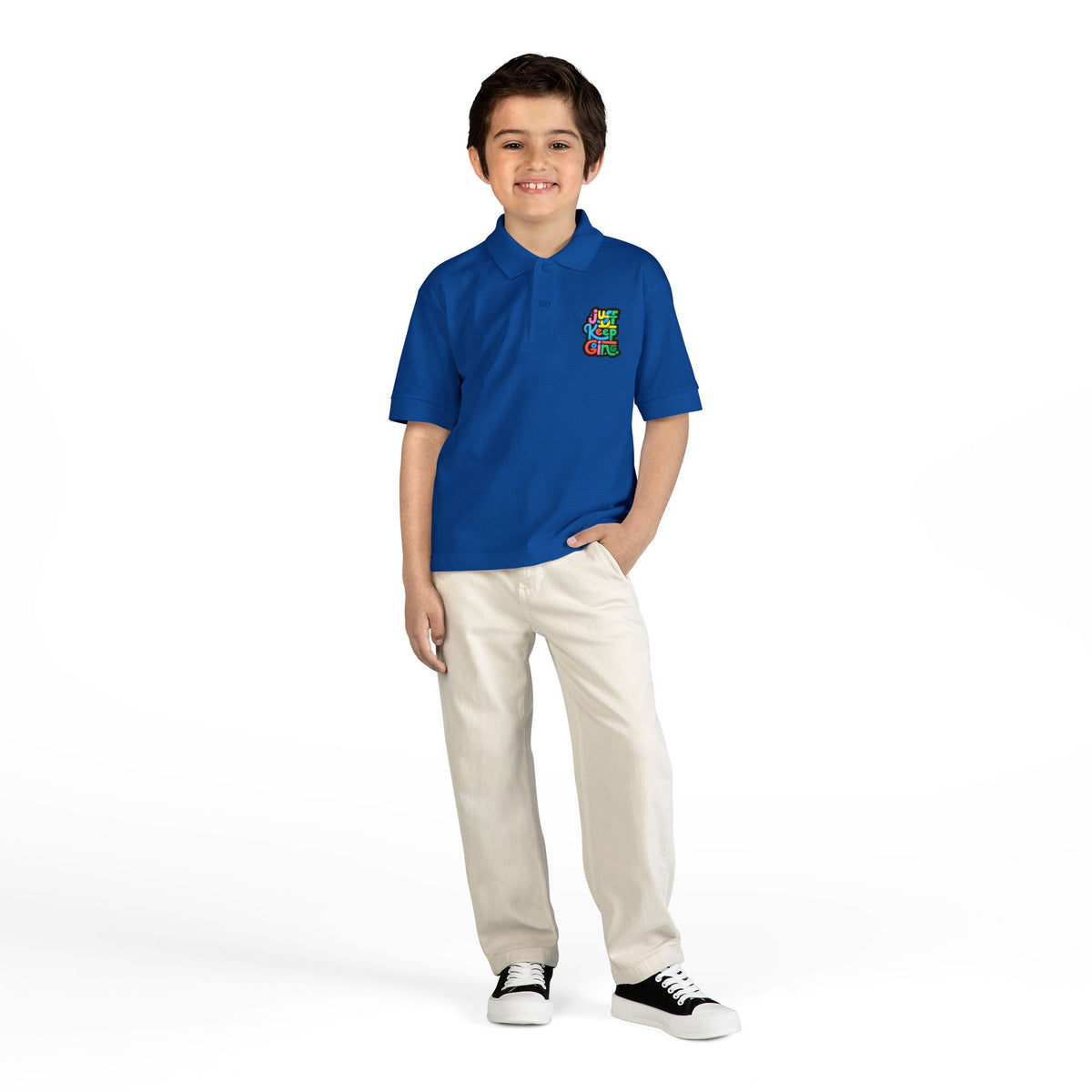 Youth Unisex "Just Keep Going" Colourful Jersey Polo