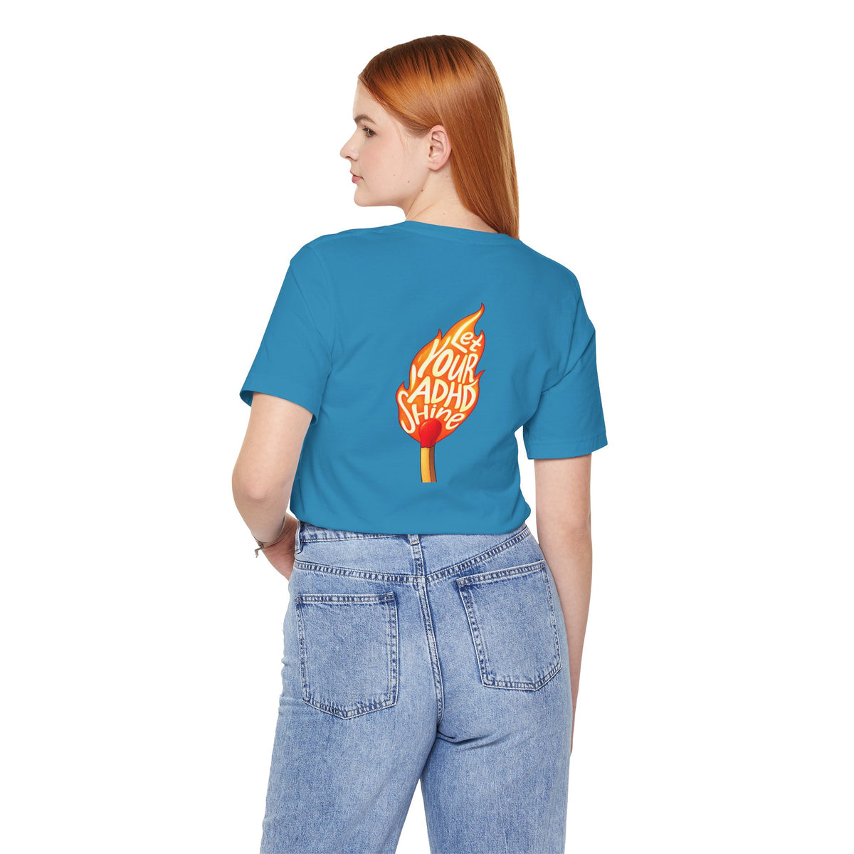 Adult Unisex "Let Your ADHD Shine" Flame Graphic T-Shirt