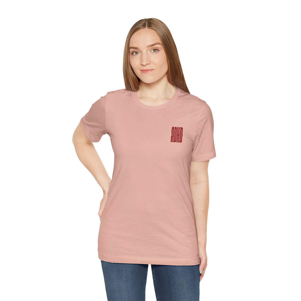 Adult Unisex abstract "ADHD' Wavy Letter Graphic T-Shirt