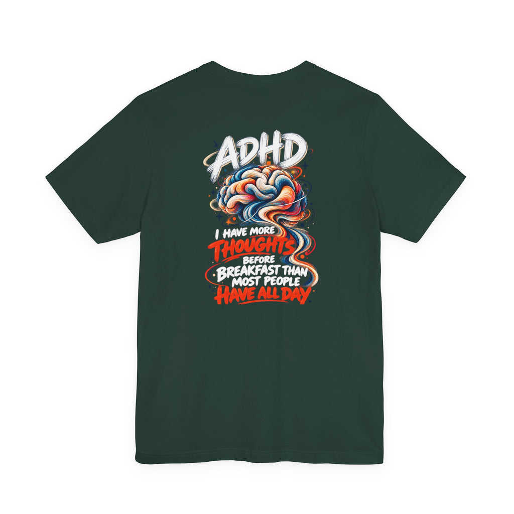 Adult Unisex ADHD Brain T-Shirt, Funny Neurodivergent Typography
