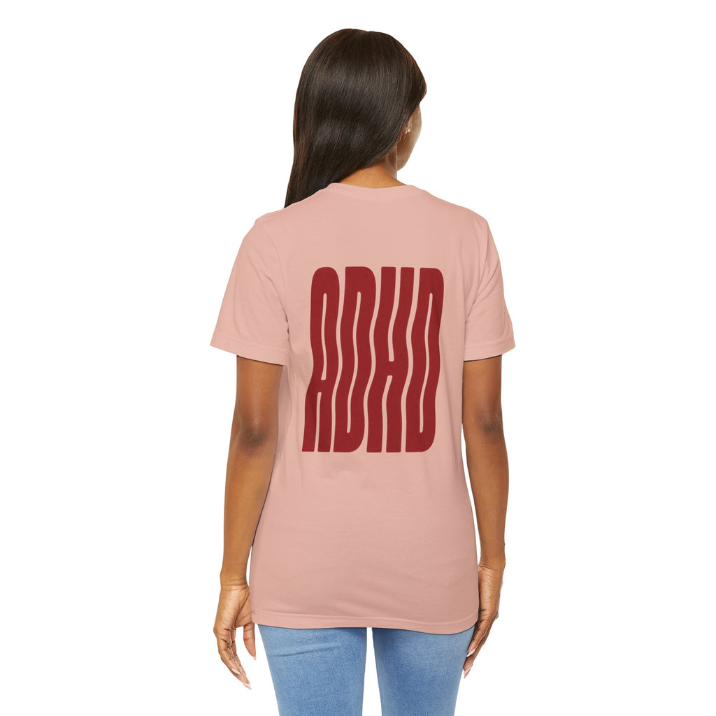 Adult Unisex abstract "ADHD' Wavy Letter Graphic T-Shirt