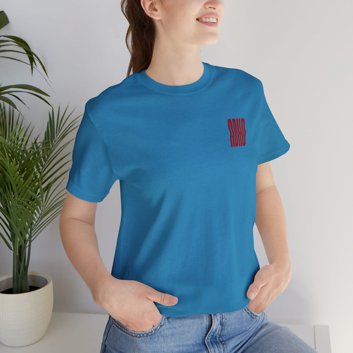 Adult Unisex abstract "ADHD' Wavy Letter Graphic T-Shirt