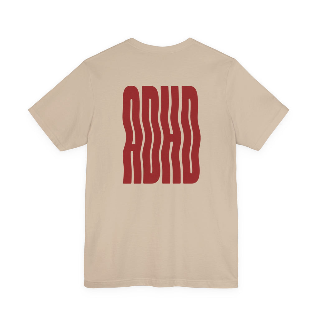 Adult Unisex abstract "ADHD' Wavy Letter Graphic T-Shirt