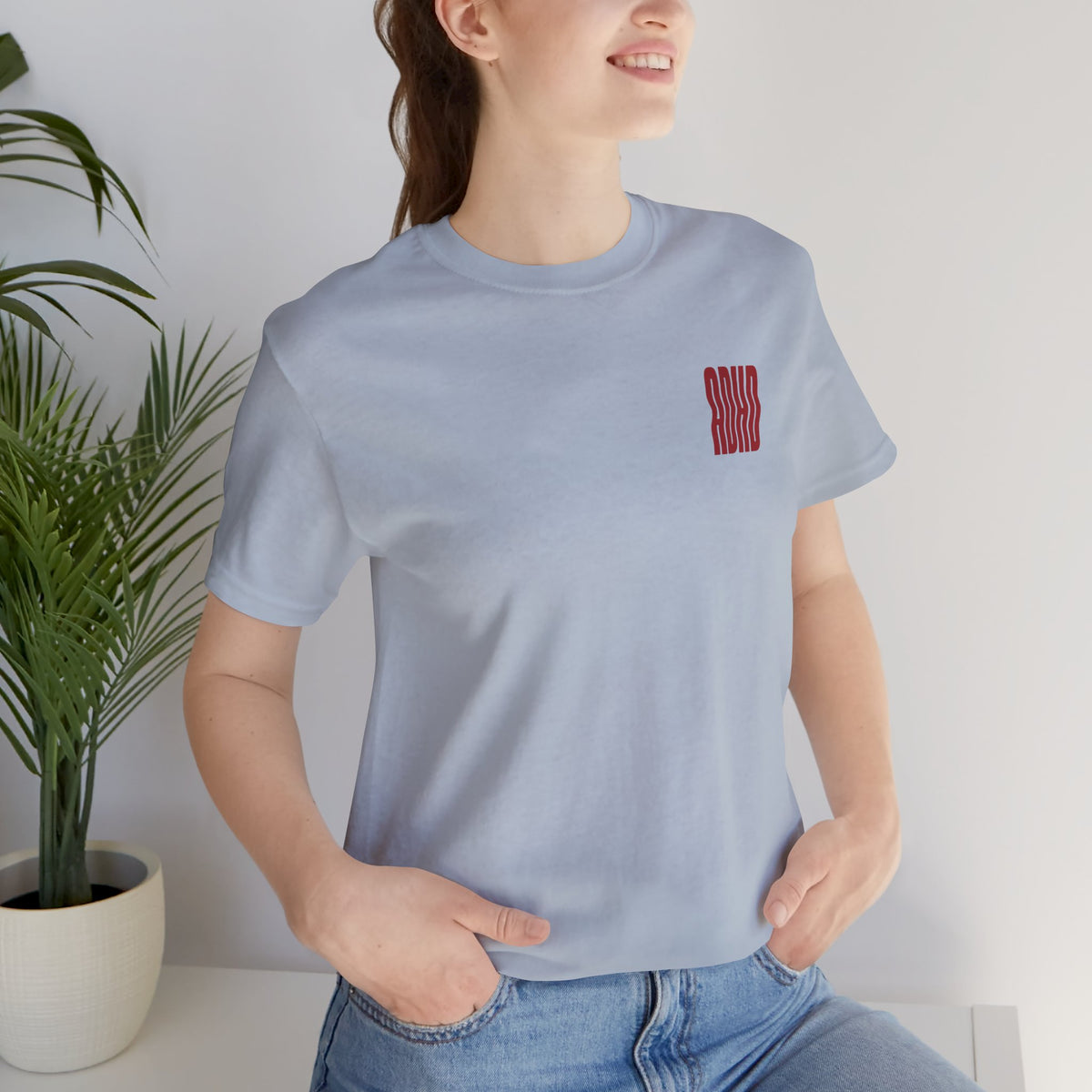 Adult Unisex abstract "ADHD' Wavy Letter Graphic T-Shirt