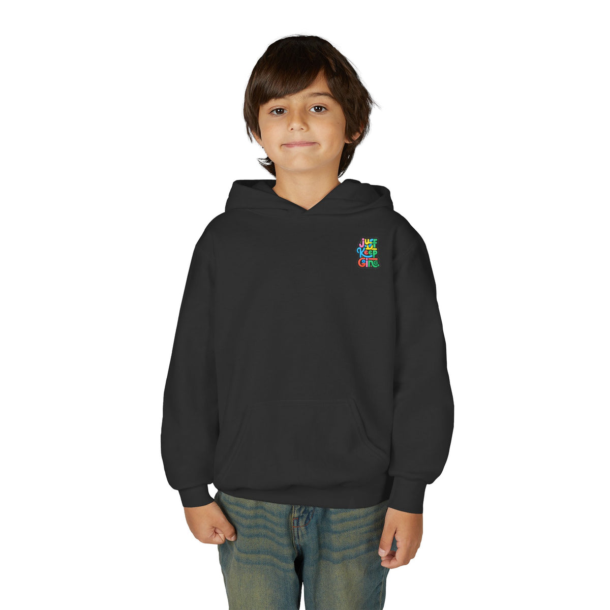 Youth "Just Keep Going" Motivational Text Hoodie