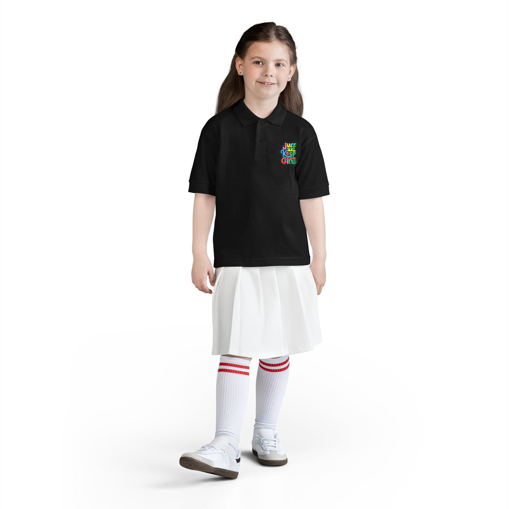Youth Unisex "Just Keep Going" Colourful Jersey Polo