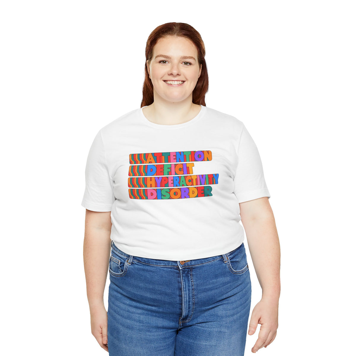 Adult Unisex "ADHD Attention Deficit Hyperactivity Disorder" Text Tee