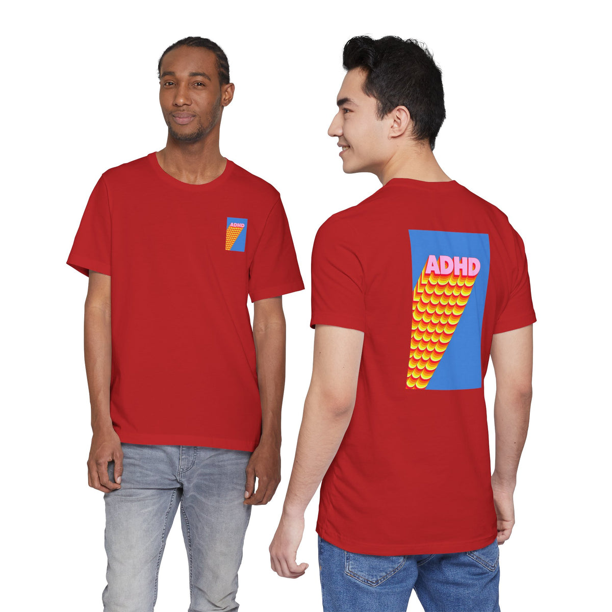 Adult Unisex ADHD Graphic T-Shirt, Colorful Neurodiversity Design