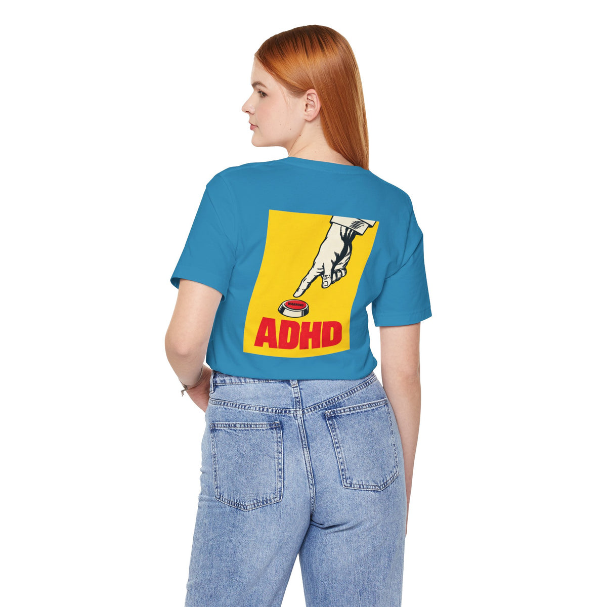Adult Unisex ADHD Hand Pressing Button Graphic T-Shirt