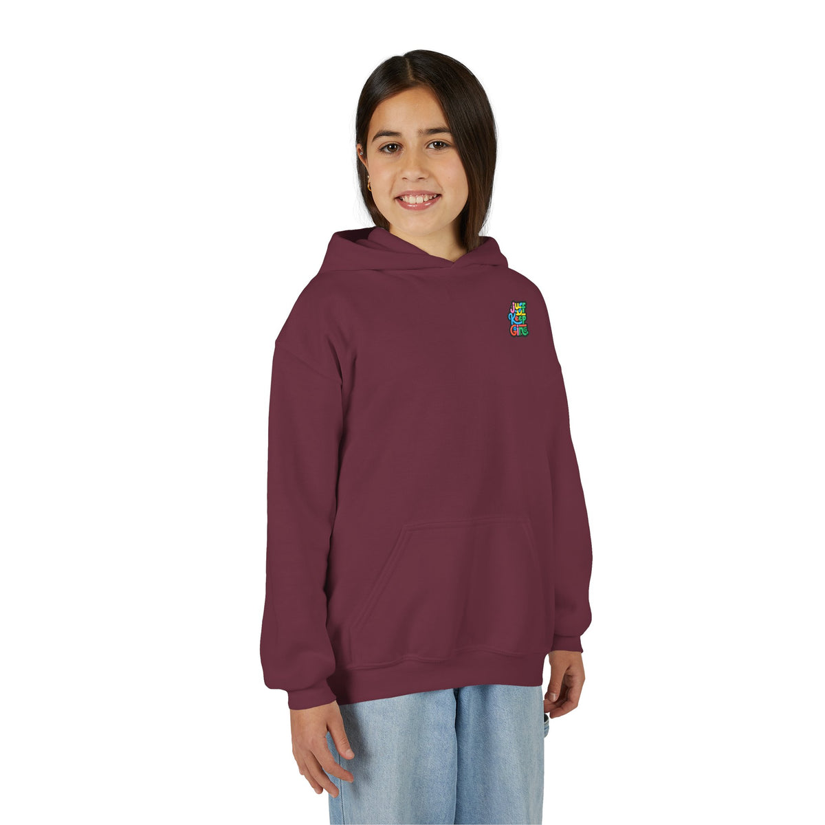 Youth "Just Keep Going" Motivational Text Hoodie