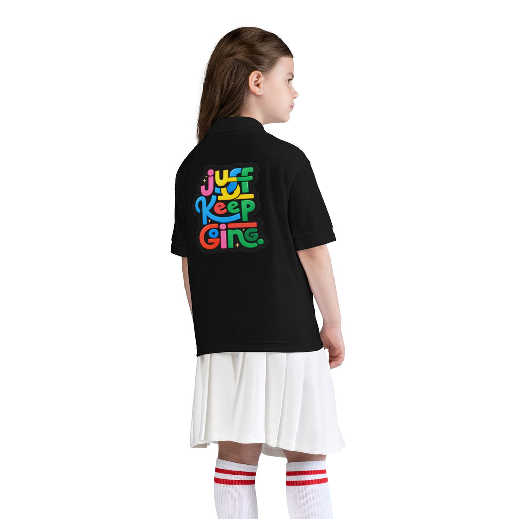 Youth Unisex "Just Keep Going" Colourful Jersey Polo