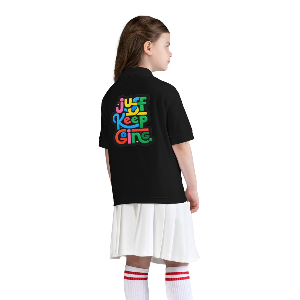 Youth Unisex "Just Keep Going" Colourful Jersey Polo