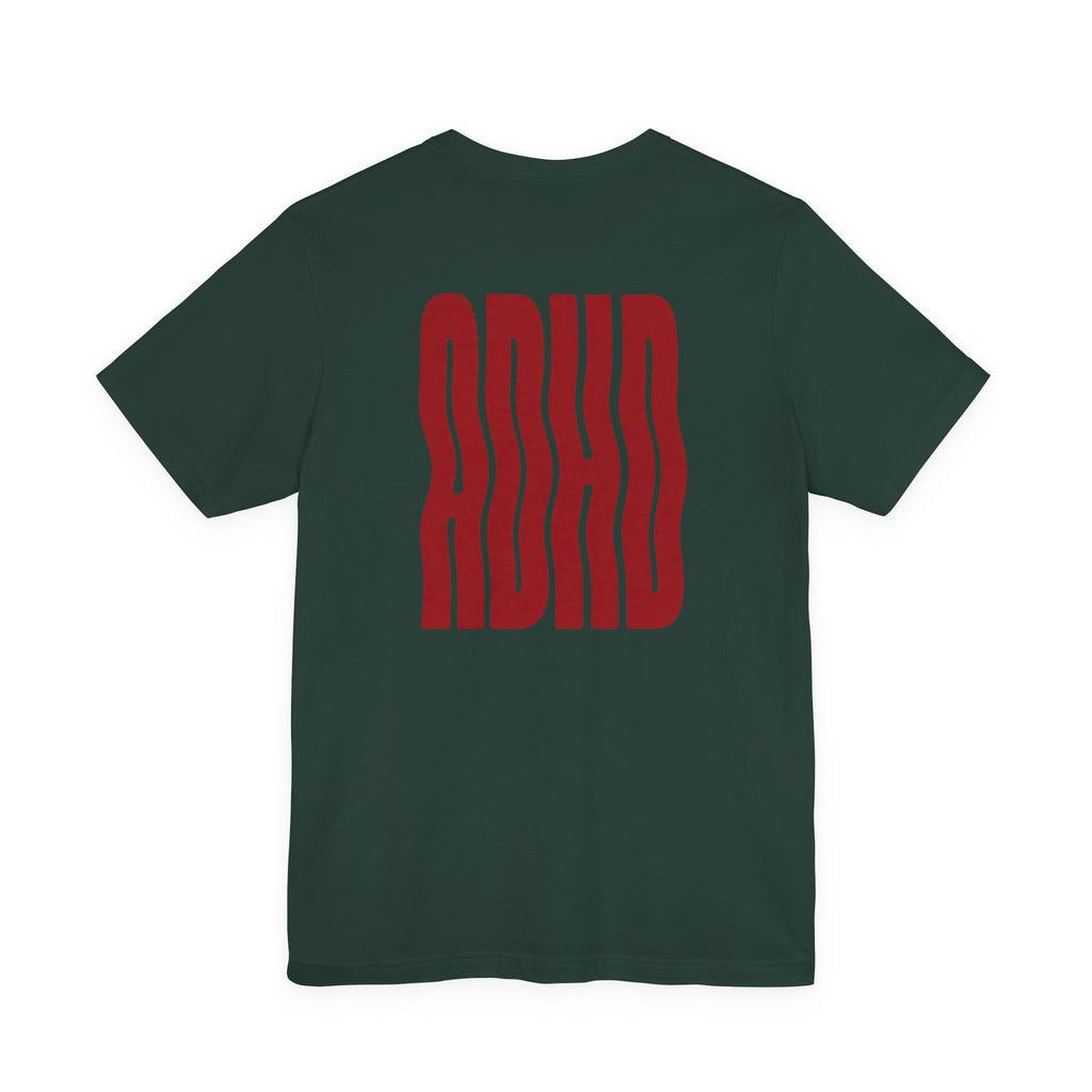 Adult Unisex abstract "ADHD' Wavy Letter Graphic T-Shirt
