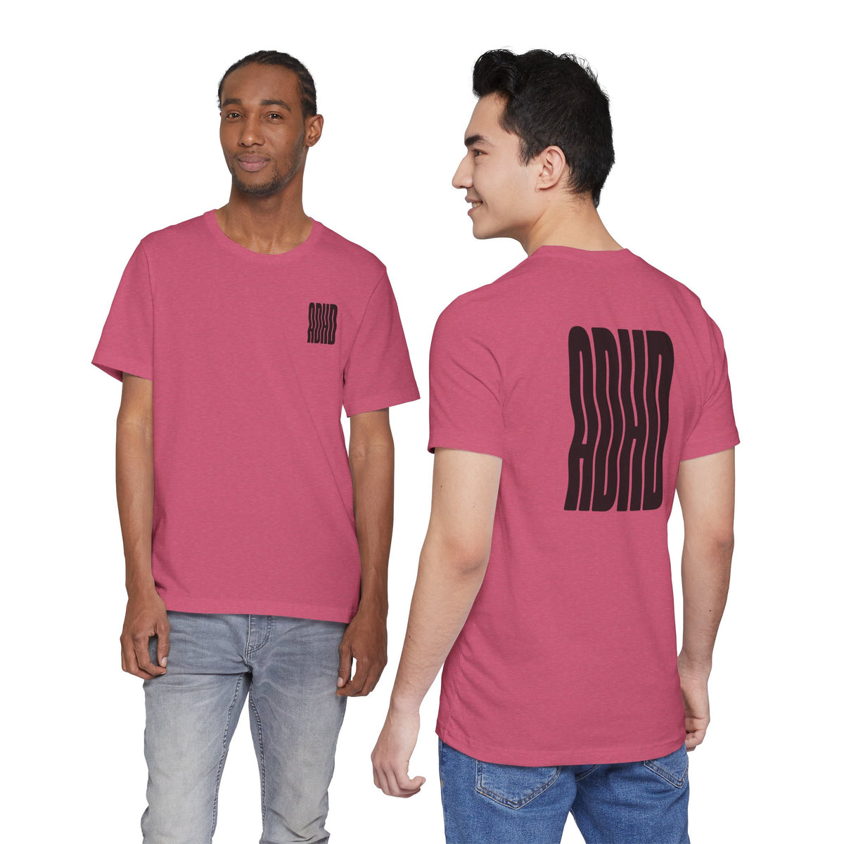Adult Unisex abstract "ADHD' Wavy Letter Graphic T-Shirt