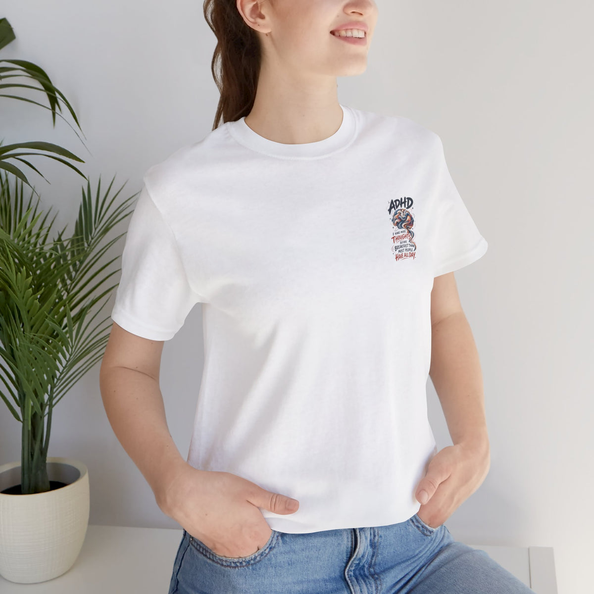 Adult Unisex ADHD Brain T-Shirt, Funny Neurodivergent Typography