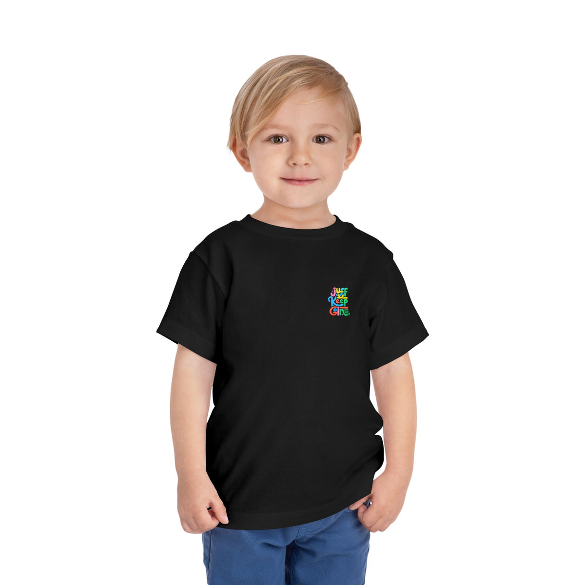 Toddler "Just Keep Going" Colorful Typography T-Shirt