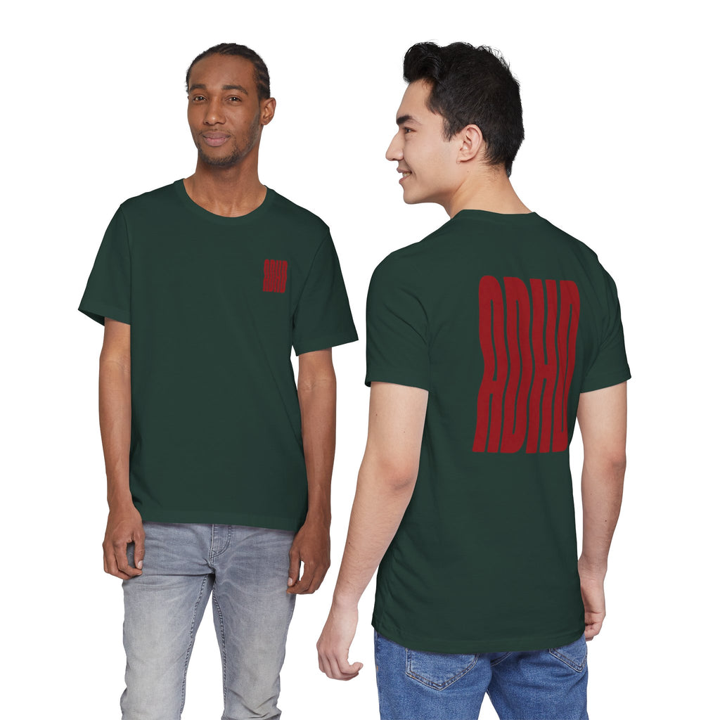 Adult Unisex abstract "ADHD' Wavy Letter Graphic T-Shirt