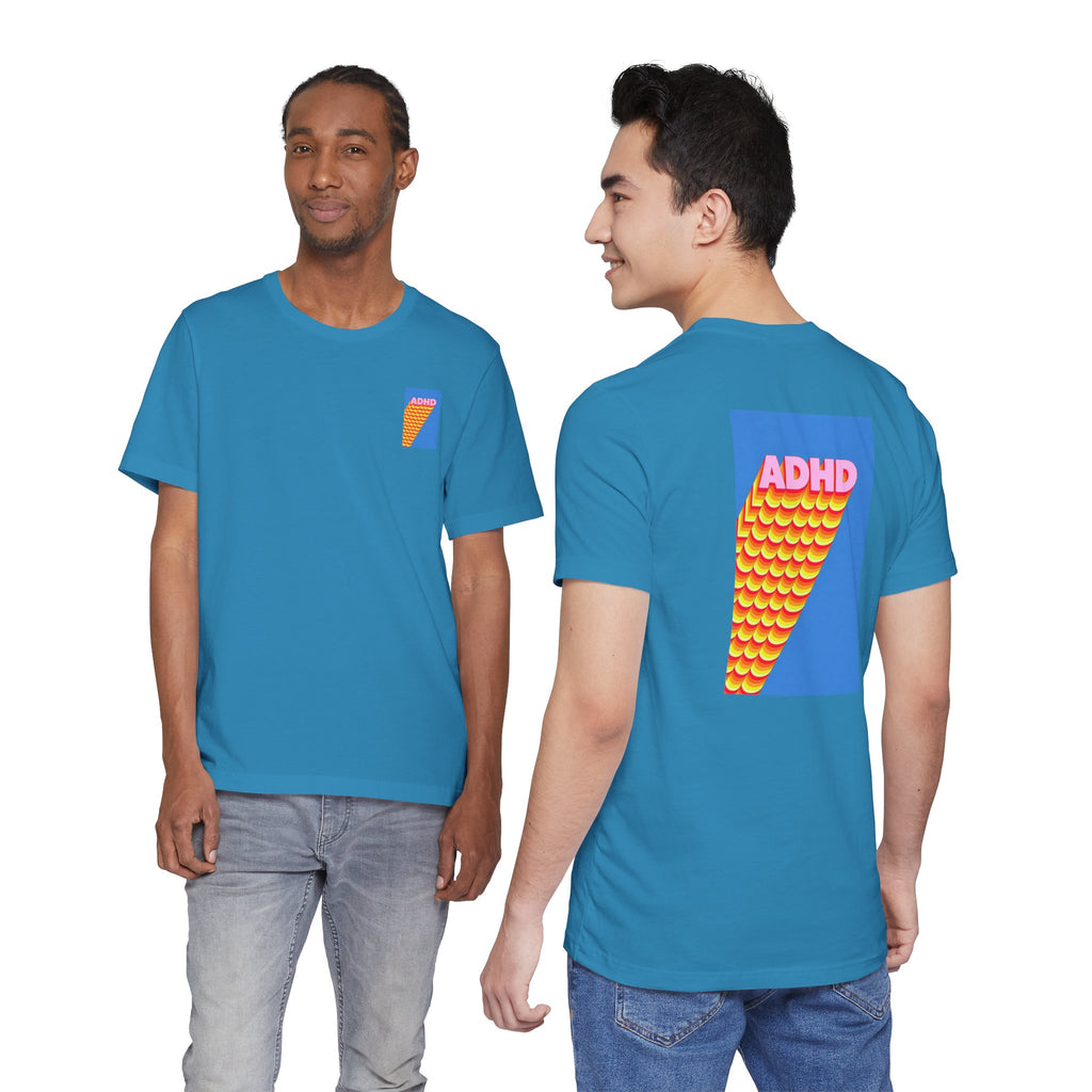 Adult Unisex ADHD Graphic T-Shirt, Colorful Neurodiversity Design
