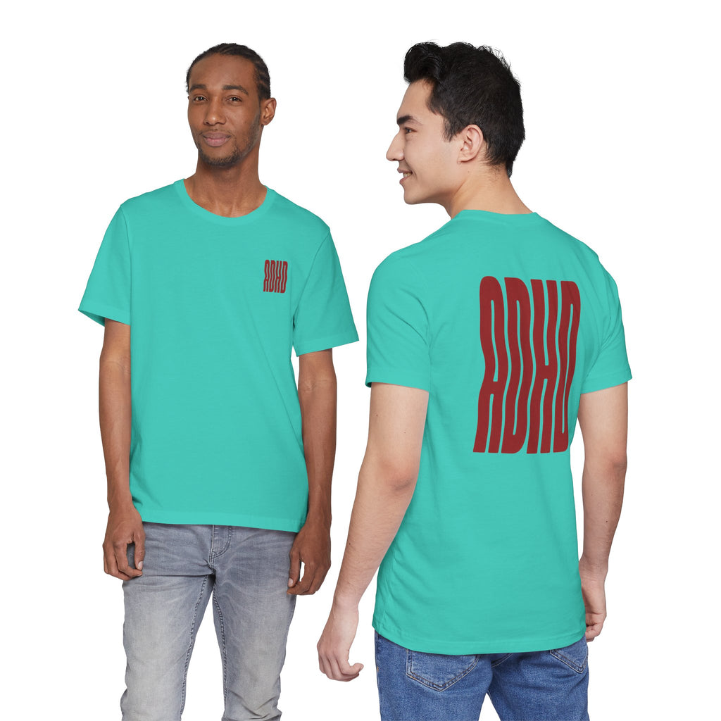 Adult Unisex abstract "ADHD' Wavy Letter Graphic T-Shirt