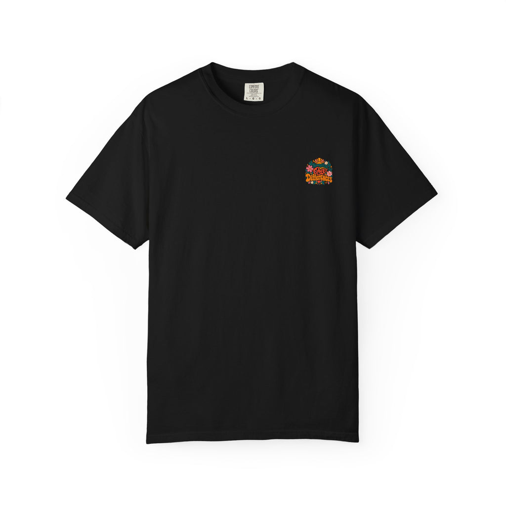 Adult Unisex "Normalize Our Differences" Floral Slogan T-Shirt