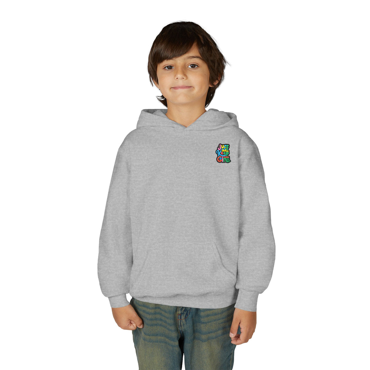 Youth "Just Keep Going" Motivational Text Hoodie