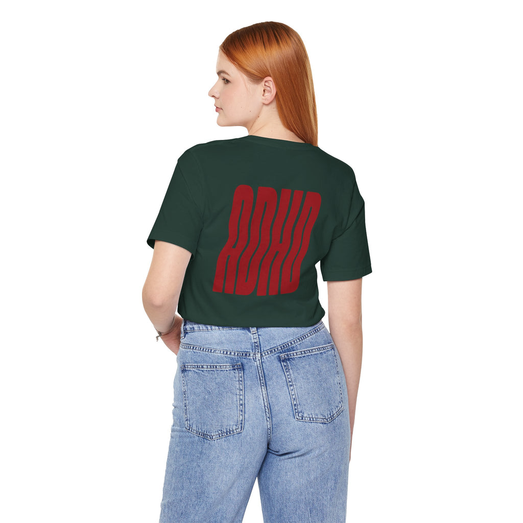 Adult Unisex abstract "ADHD' Wavy Letter Graphic T-Shirt