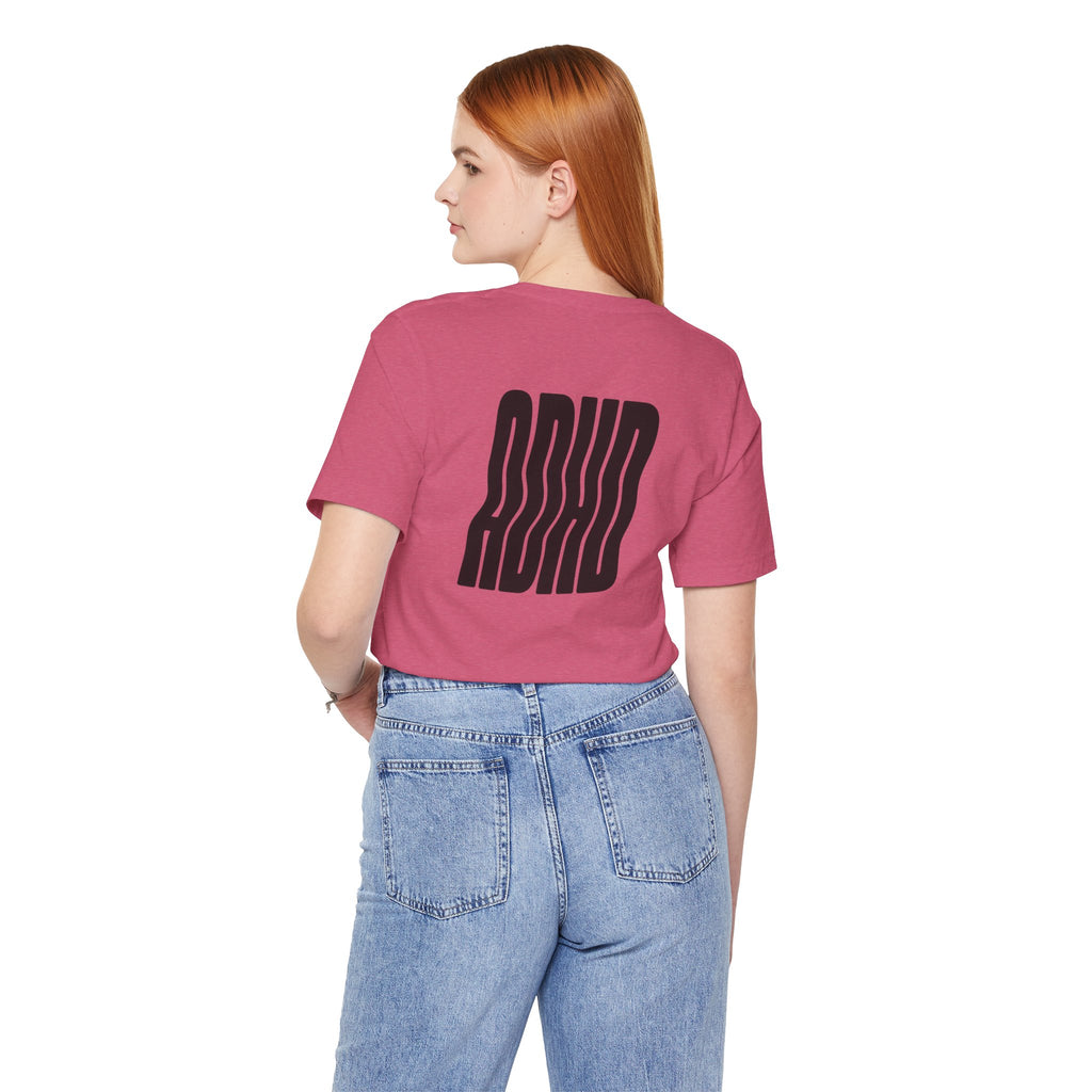 Adult Unisex abstract "ADHD' Wavy Letter Graphic T-Shirt
