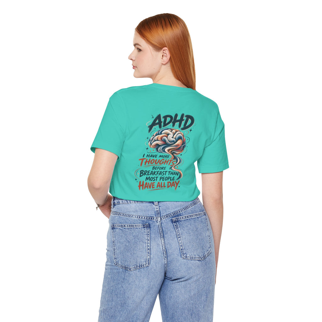 Adult Unisex ADHD Brain T-Shirt, Funny Neurodivergent Typography