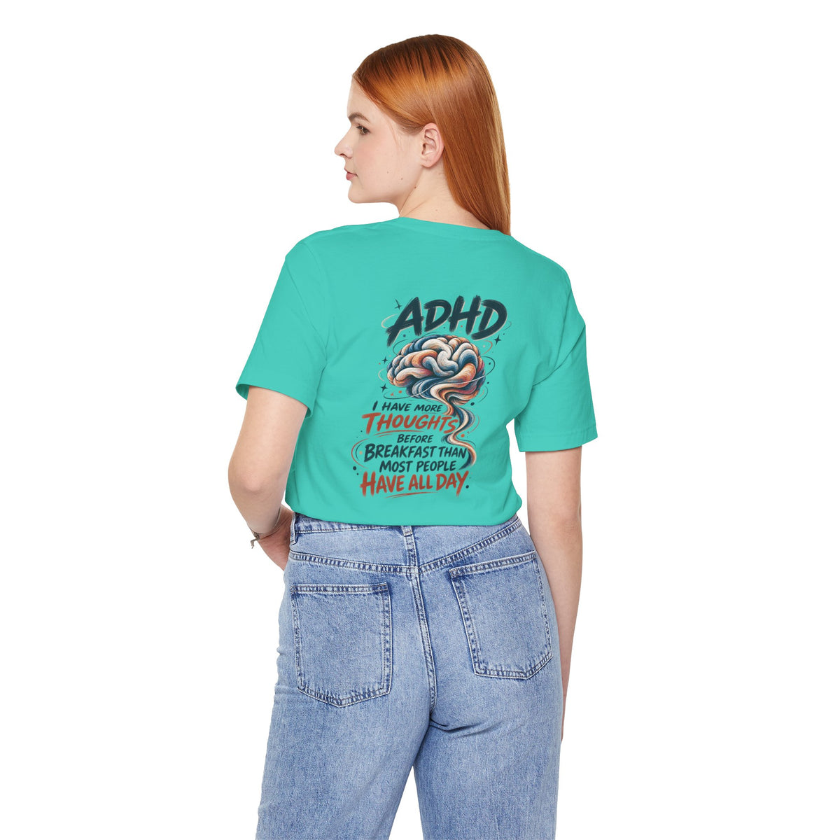 Adult Unisex ADHD Brain T-Shirt, Funny Neurodivergent Typography