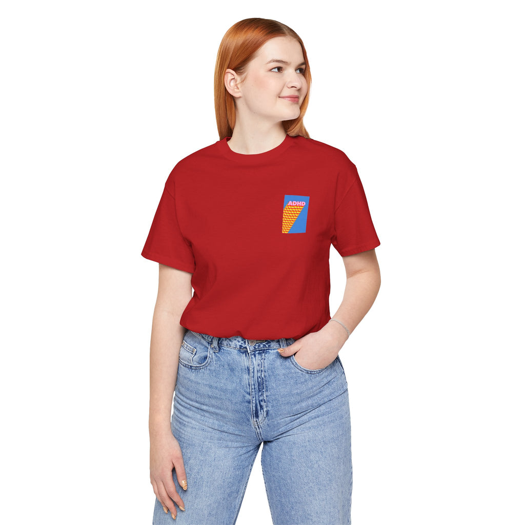Adult Unisex ADHD Graphic T-Shirt, Colorful Neurodiversity Design