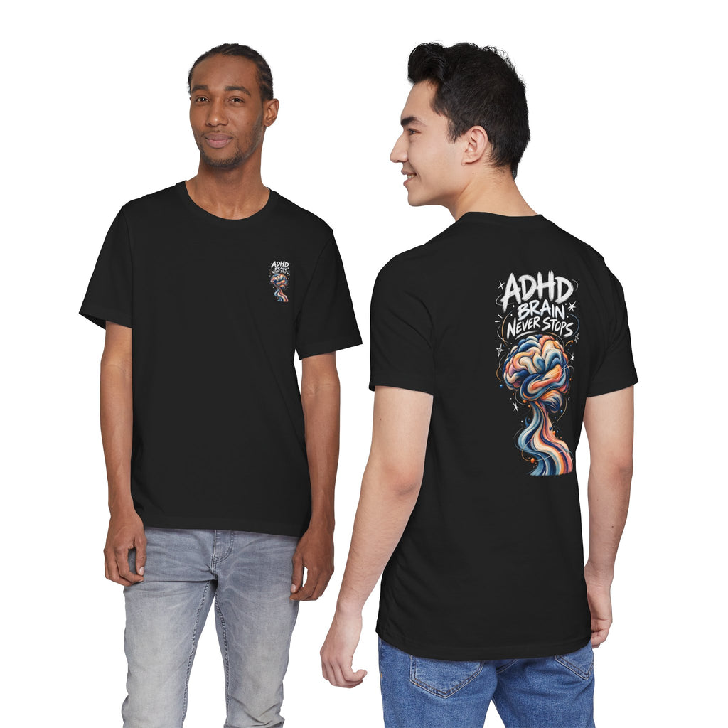 Adult Unisex "ADHD Brain Never Stops" Graphic T-Shirt
