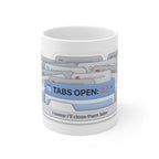 Funny Browser Tabs Open 37 Mug, Internet User Coffee Cup
