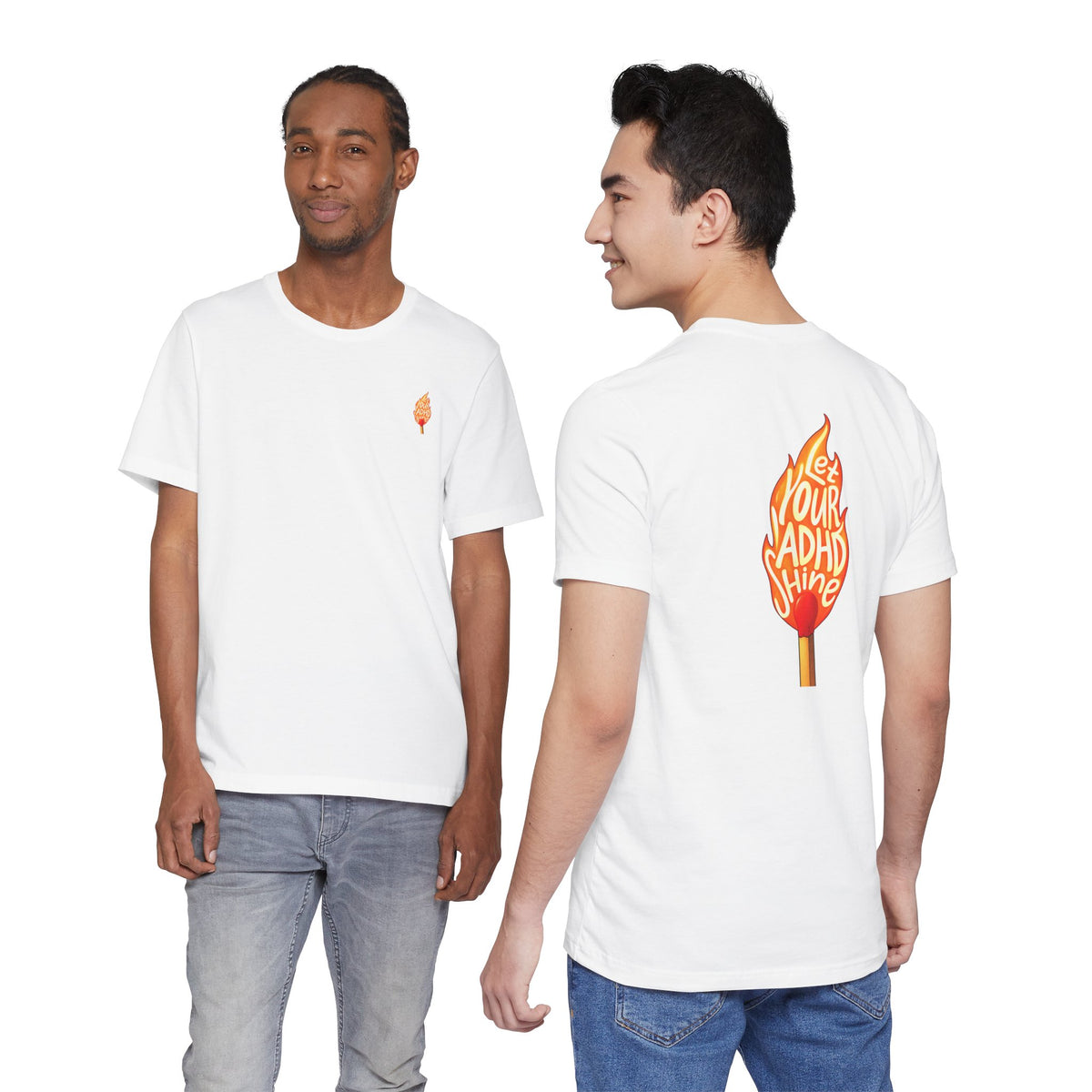 Adult Unisex "Let Your ADHD Shine" Flame Graphic T-Shirt