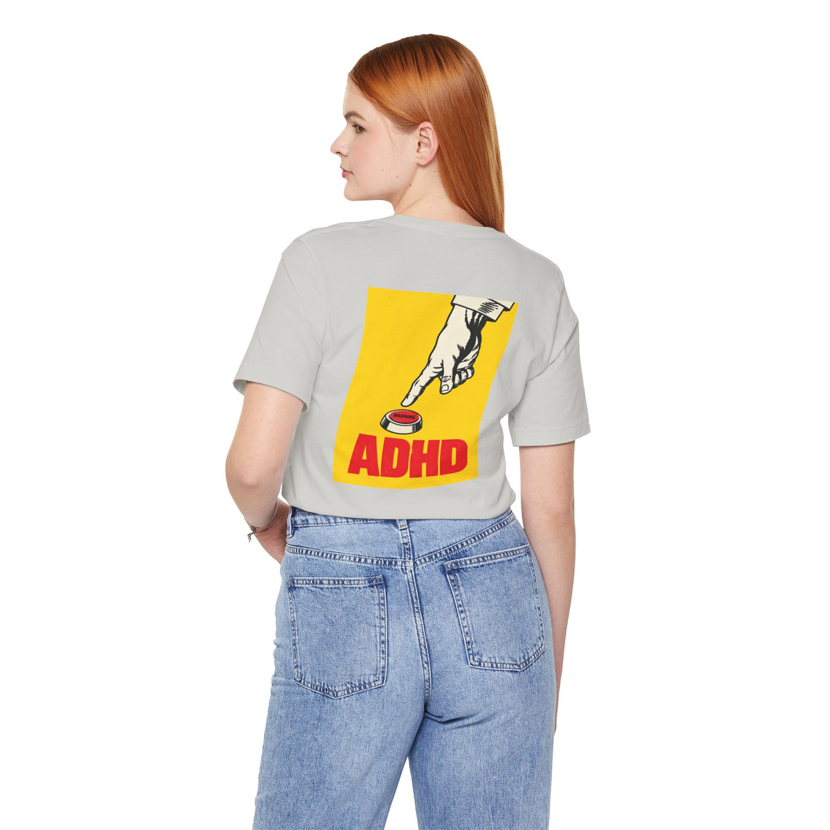 Adult Unisex ADHD Hand Pressing Button Graphic T-Shirt