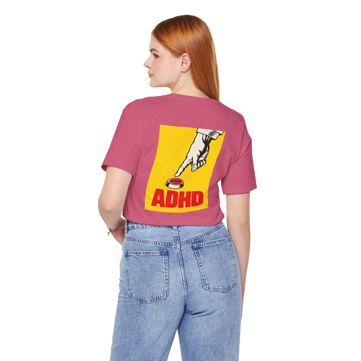 Adult Unisex ADHD Hand Pressing Button Graphic T-Shirt