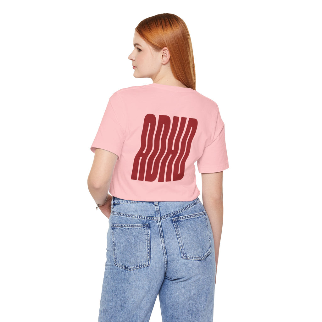 Adult Unisex abstract "ADHD' Wavy Letter Graphic T-Shirt