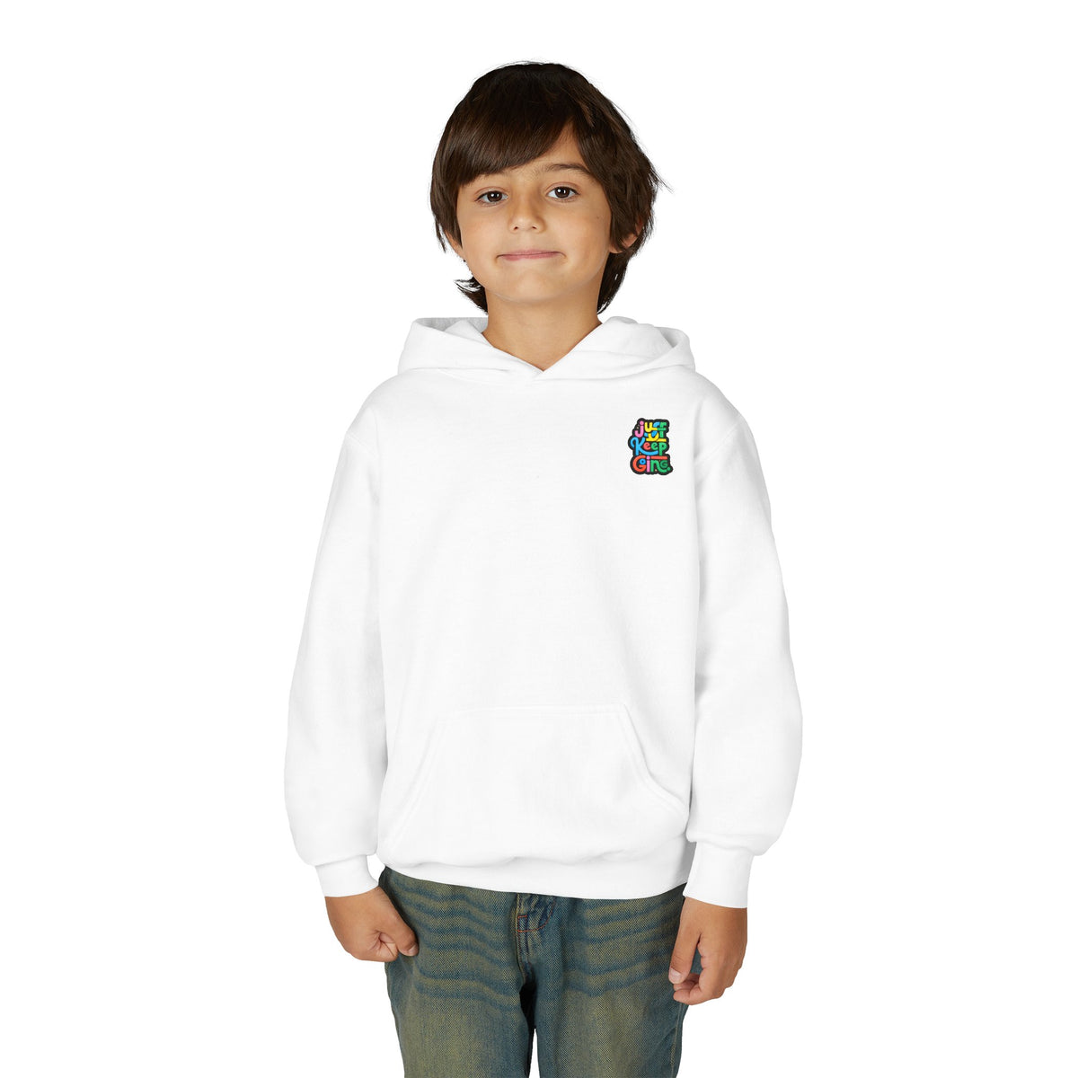 Youth "Just Keep Going" Motivational Text Hoodie