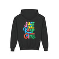 Youth "Just Keep Going" Motivational Text Hoodie