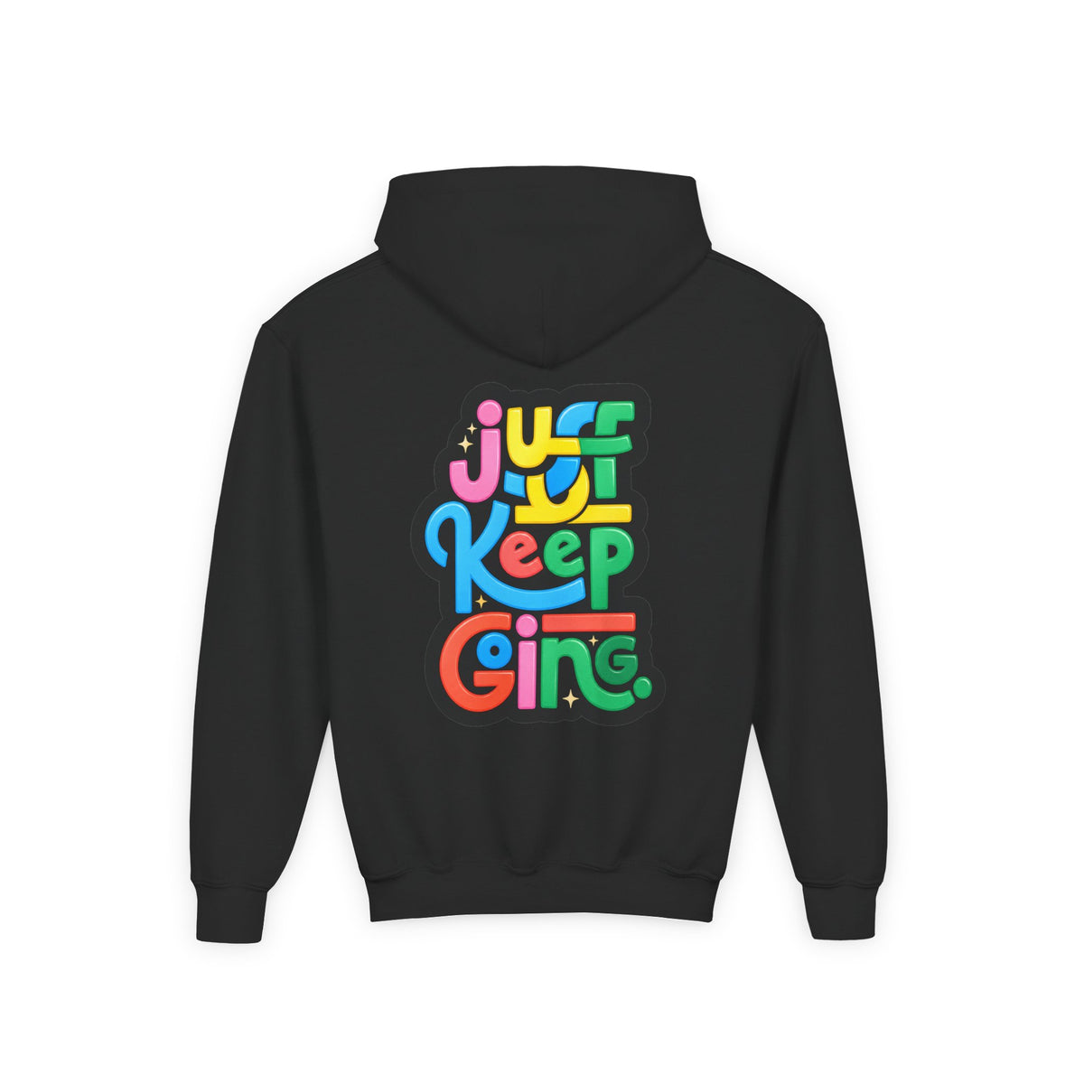 Youth "Just Keep Going" Motivational Text Hoodie
