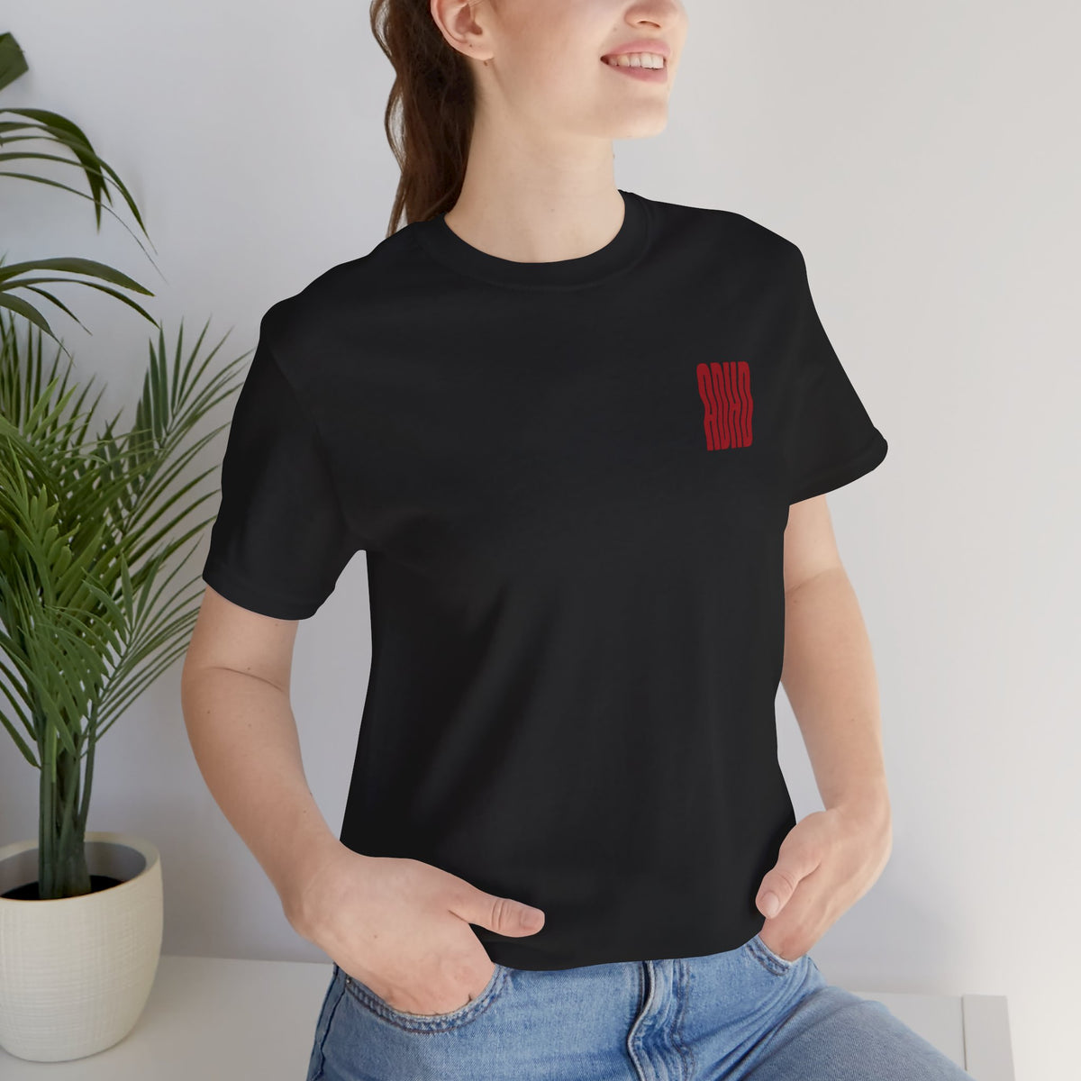 Adult Unisex abstract "ADHD' Wavy Letter Graphic T-Shirt