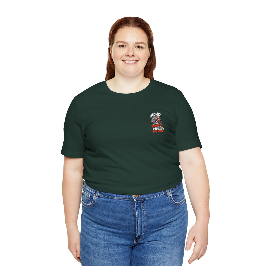 Adult Unisex ADHD Brain T-Shirt, Funny Neurodivergent Typography
