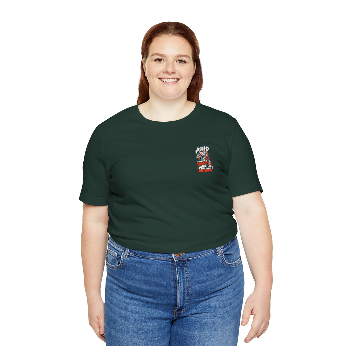 Adult Unisex ADHD Brain T-Shirt, Funny Neurodivergent Typography