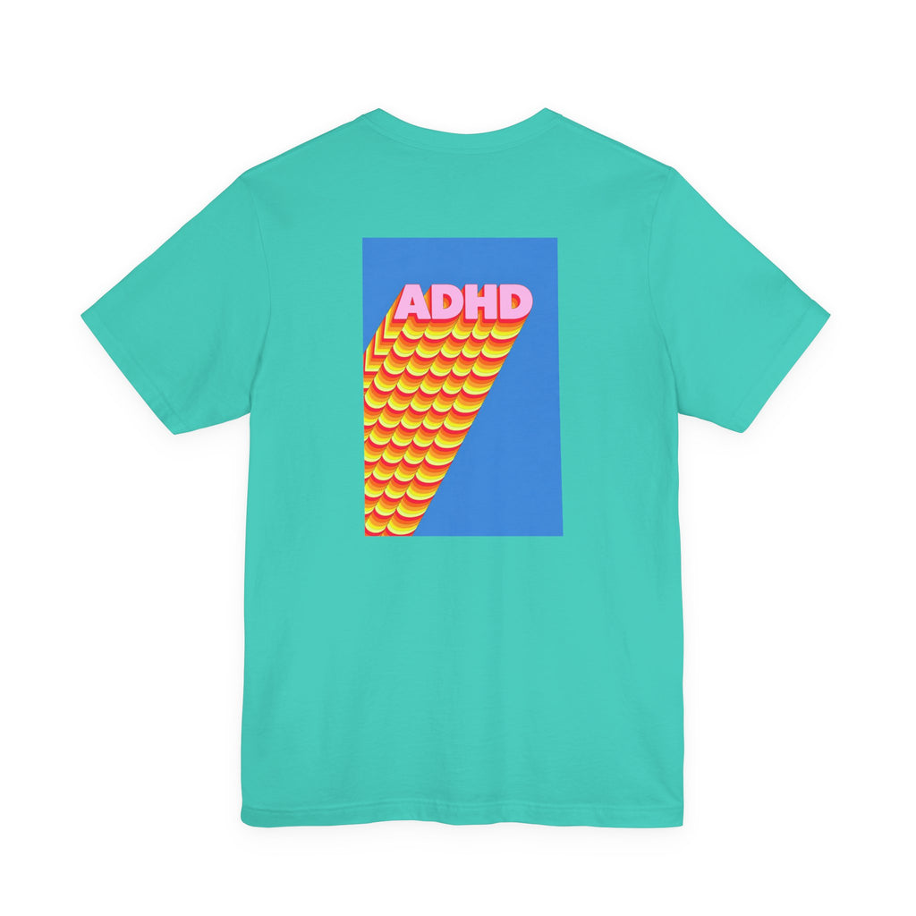 Adult Unisex ADHD Graphic T-Shirt, Colorful Neurodiversity Design