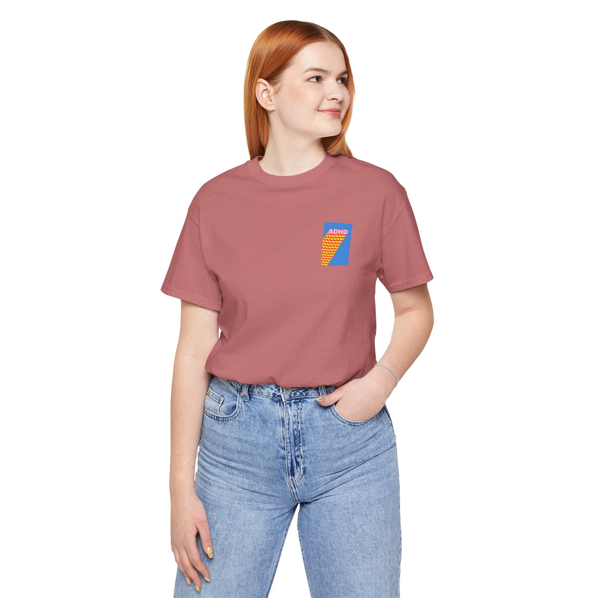 Adult Unisex ADHD Graphic T-Shirt, Colorful Neurodiversity Design