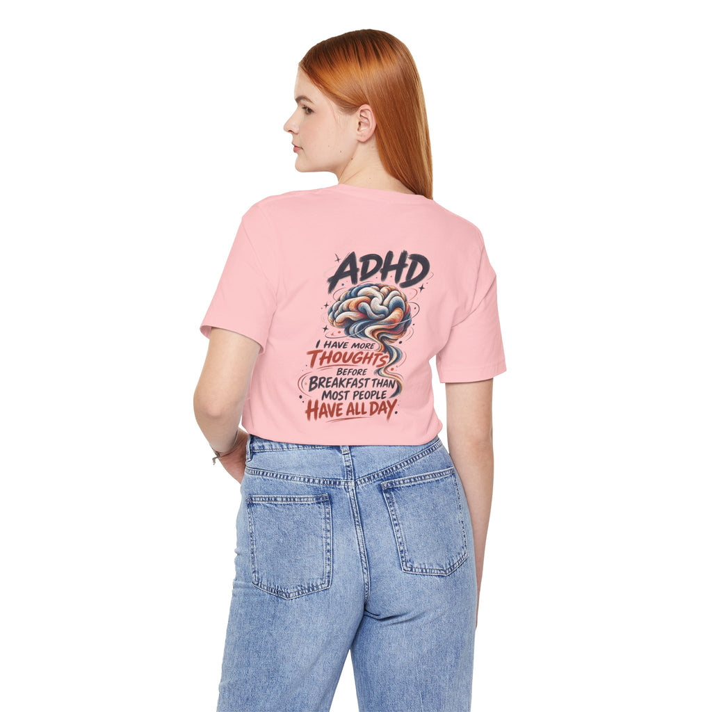 Adult Unisex ADHD Brain T-Shirt, Funny Neurodivergent Typography