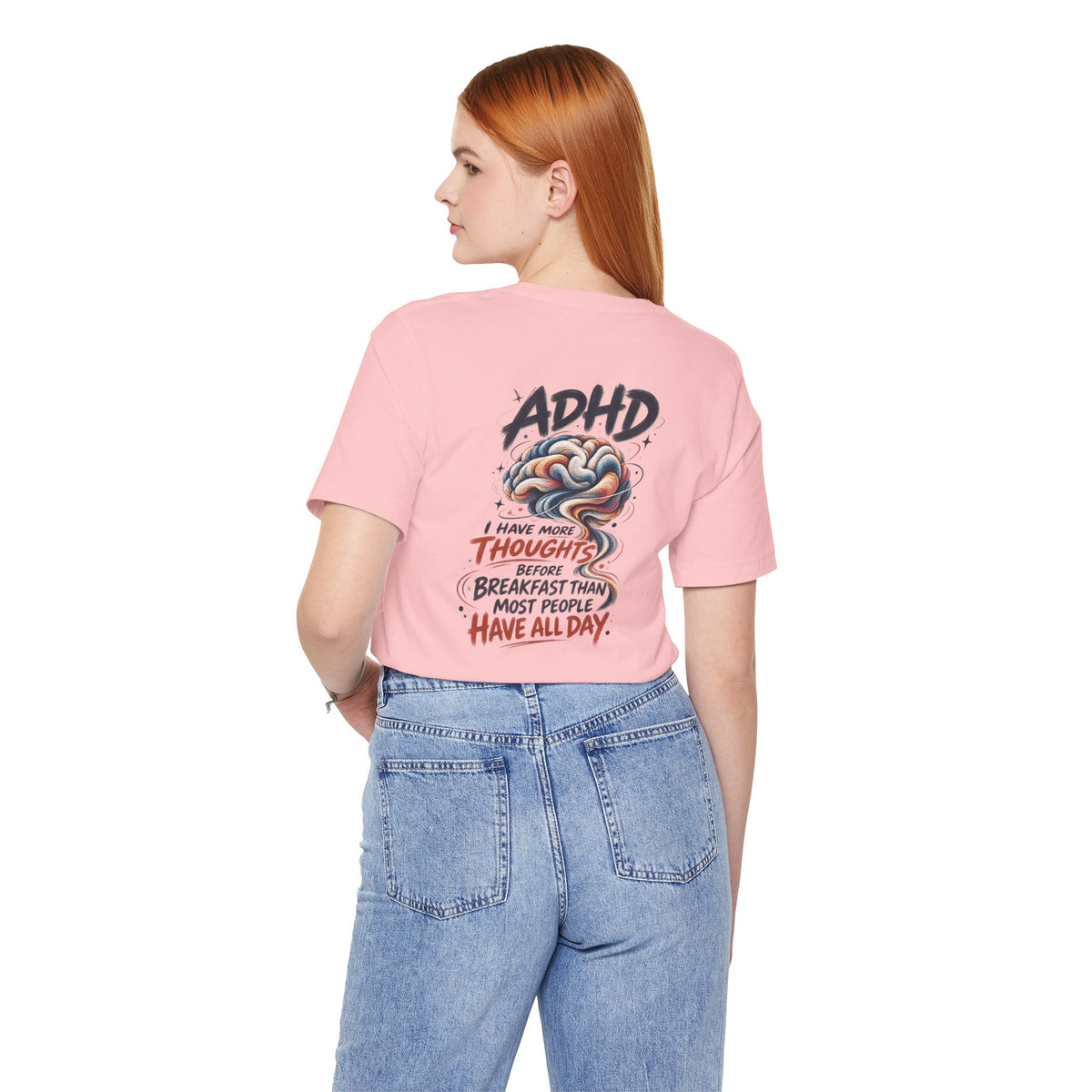 Adult Unisex ADHD Brain T-Shirt, Funny Neurodivergent Typography
