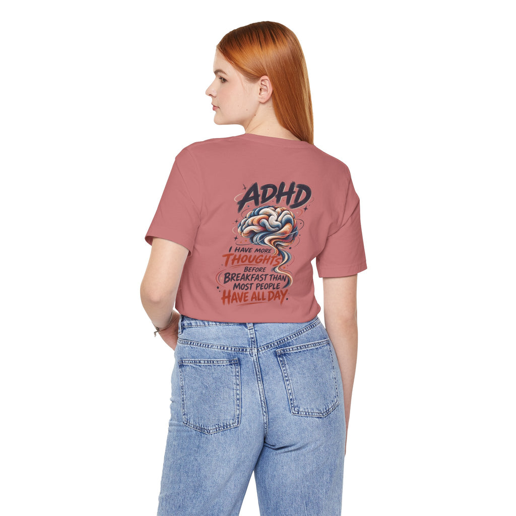 Adult Unisex ADHD Brain T-Shirt, Funny Neurodivergent Typography