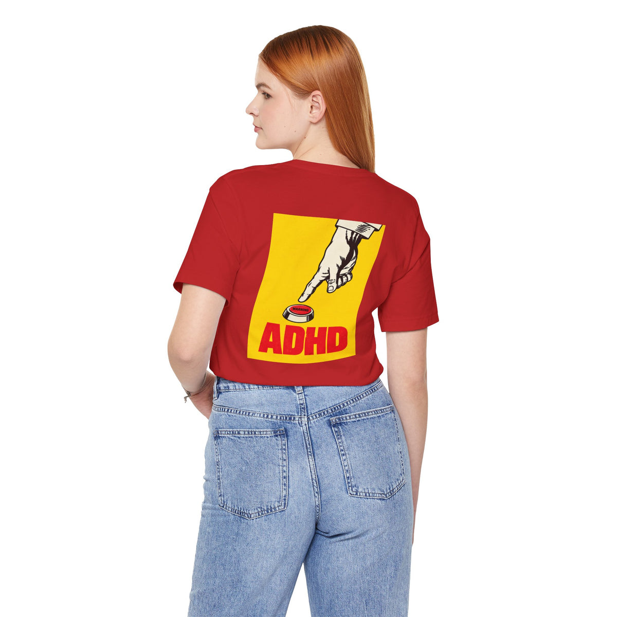 Adult Unisex ADHD Hand Pressing Button Graphic T-Shirt