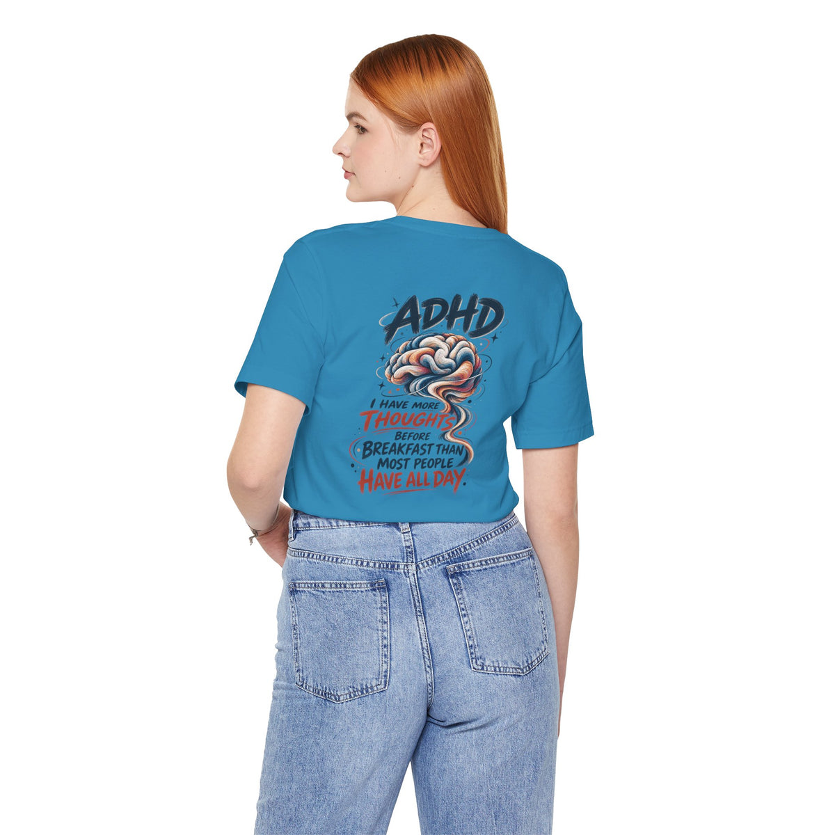 Adult Unisex ADHD Brain T-Shirt, Funny Neurodivergent Typography